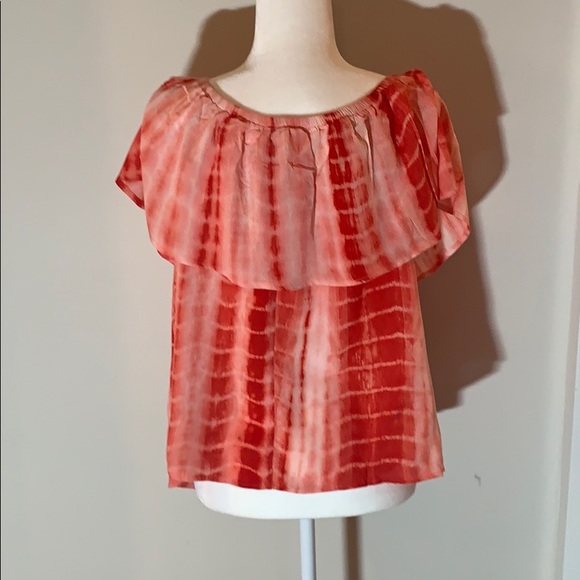 NWT Forever 21 Red & White Tie Dyed Top sz 0X - Picture 5 of 7